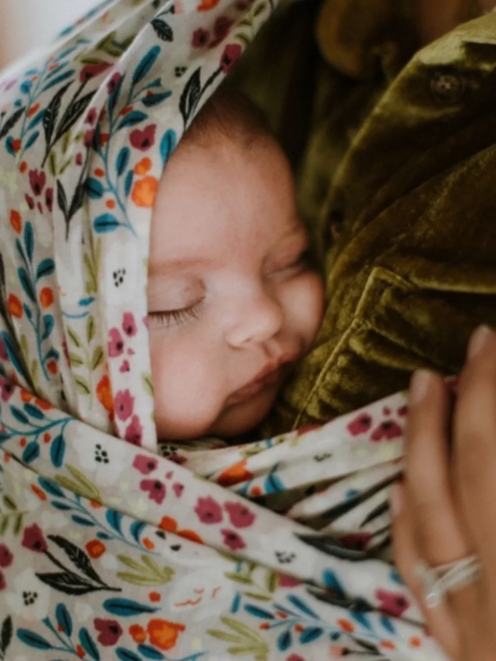 Solly baby x Anthropologie floral rainbow colored wrap